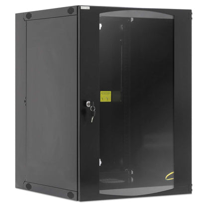 19" Wandverteiler mit Schwenkrahmen, 15 HE, 725 (H) x 540 (B) x 450 (T) mm, schwarz Image 2