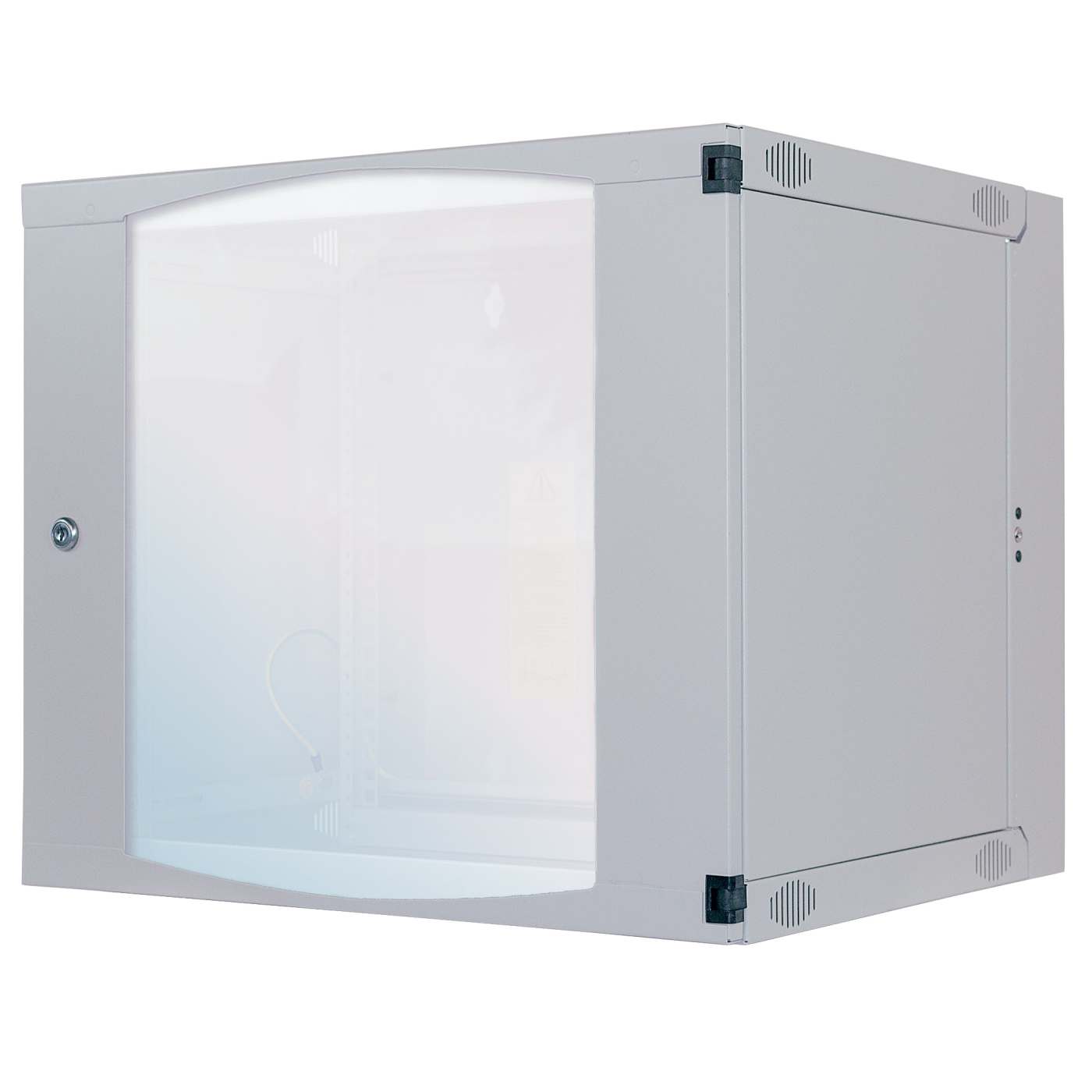 19" Wandverteiler mit Schwenkrahmen, 9 HE, 460 (H) x 540 (B) x 450 (T) mm, grau Image 1