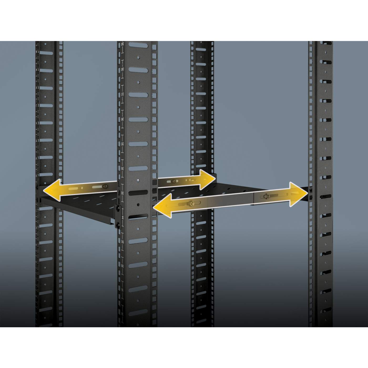 19" Fachboden mit variablen Schienen zur Festmontage Image 5