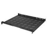 19" Fachboden mit variablen Schienen zur Festmontage, Ablagefläche 550 mm Tiefe, schwarz Image 2