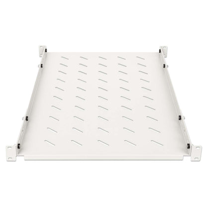 19" Fachboden mit variablen Schienen zur Festmontage, Ablagefläche 750 mm Tiefe, grau Image 3