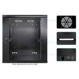 19" Wandverteiler, 12 HE, 635 (H) x 600 (B) x 450 (T) mm, schwarz Image 6