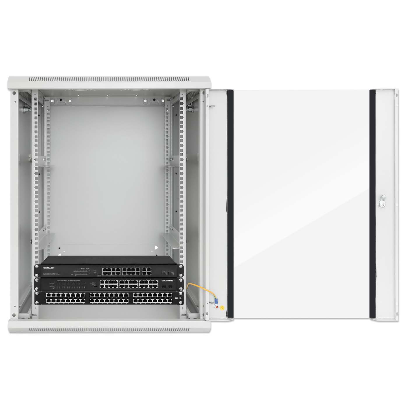 19" Wandverteiler, 20 HE, 994 (H) x 600 (B) x 450 (T) mm, grau Image 7