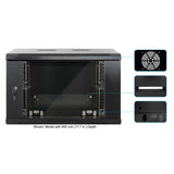 19" Wandverteiler, 6 HE, 370 (H) x 600 (B) x 600 (T) mm, schwarz Image 6