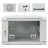 19" Wandverteiler, 6 HE, 370 (H) x 600 (B) x 600 (T) mm, grau Image 9