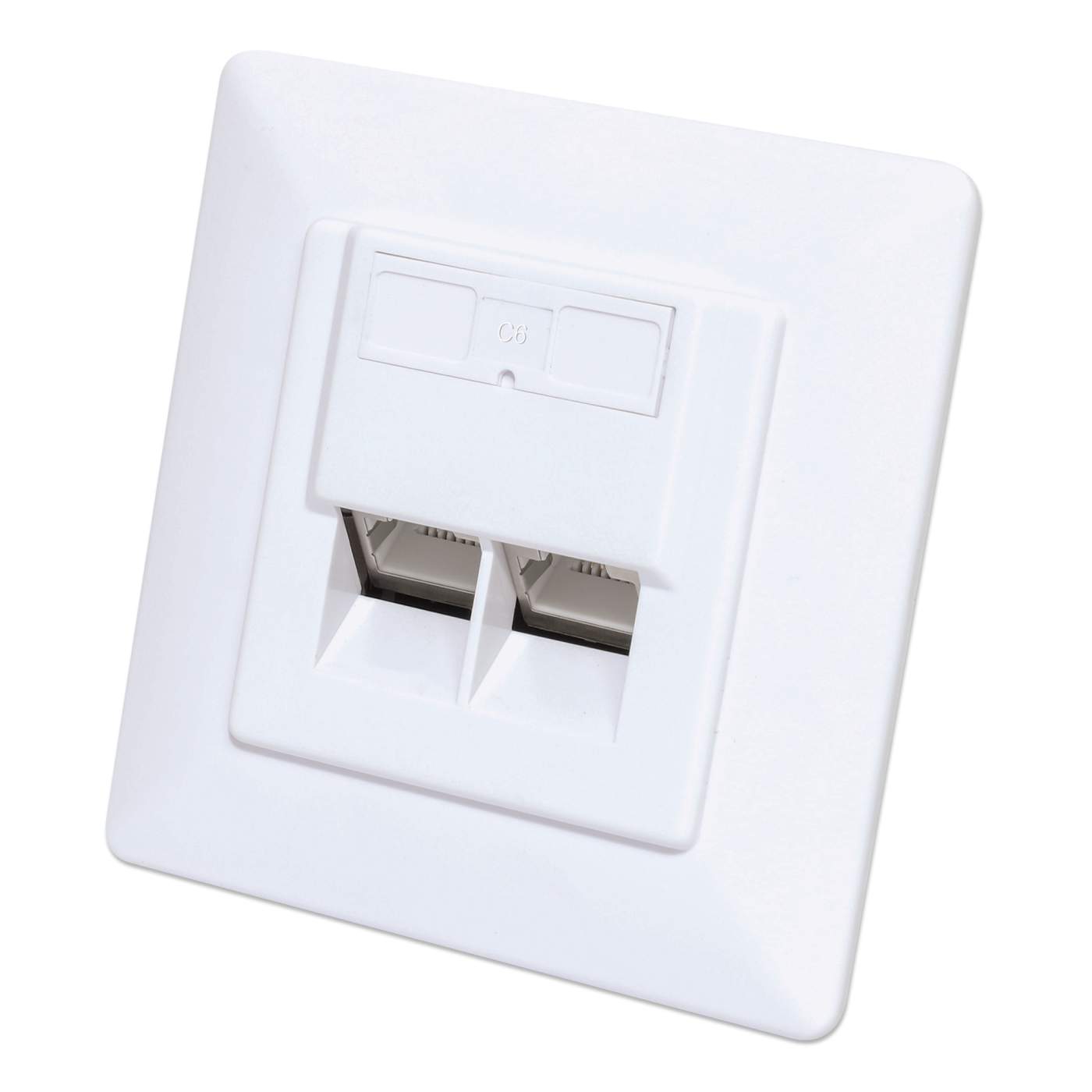 2-Port Cat6 10G RJ45-Netzwerkdose, geschirmt Image 1
