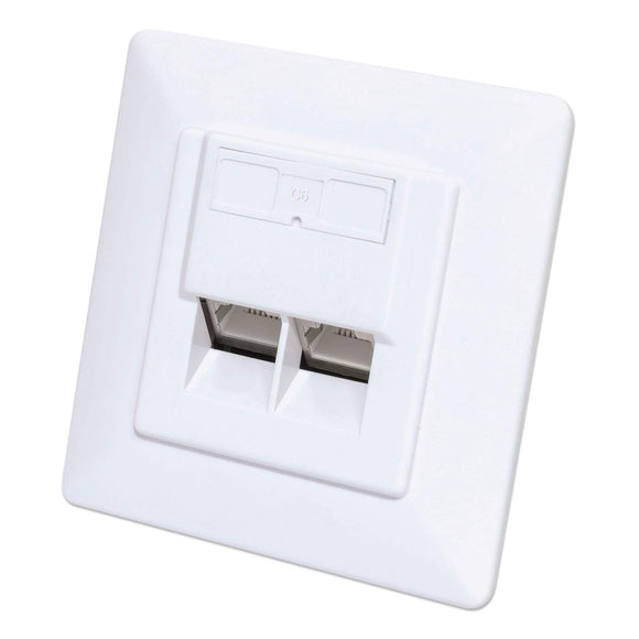 2-Port Cat6 10G RJ45-Netzwerkdose, geschirmt Image 1