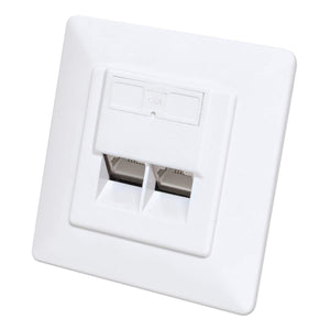 2-Port Cat6a 10G RJ45-Netzwerkdose, geschirmt Image 1