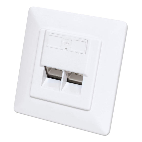2-Port Cat6a 10G RJ45-Netzwerkdose, geschirmt Image 1