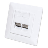 2-Port Cat6a 10G RJ45-Netzwerkdose, geschirmt Image 1