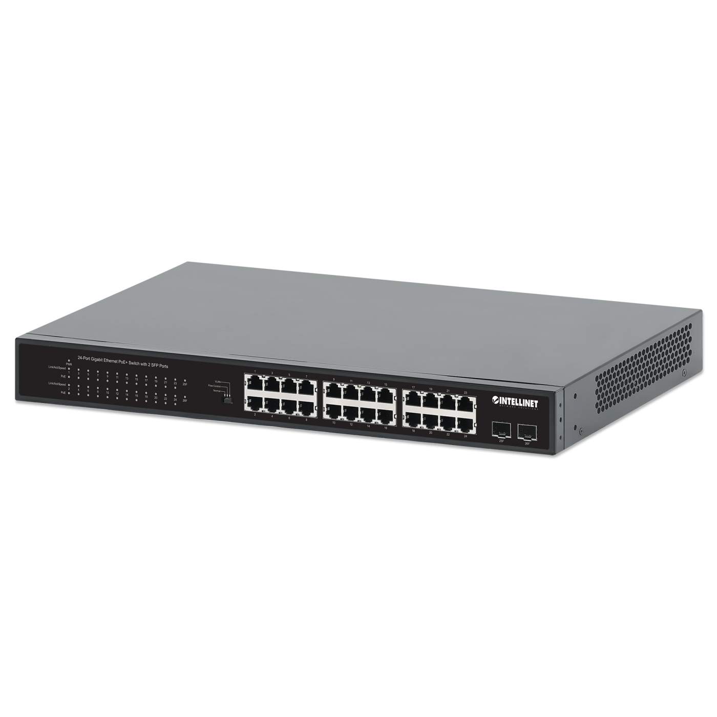 24-Port Gigabit Ethernet PoE+ Switch mit 2 SFP-Ports Image 1