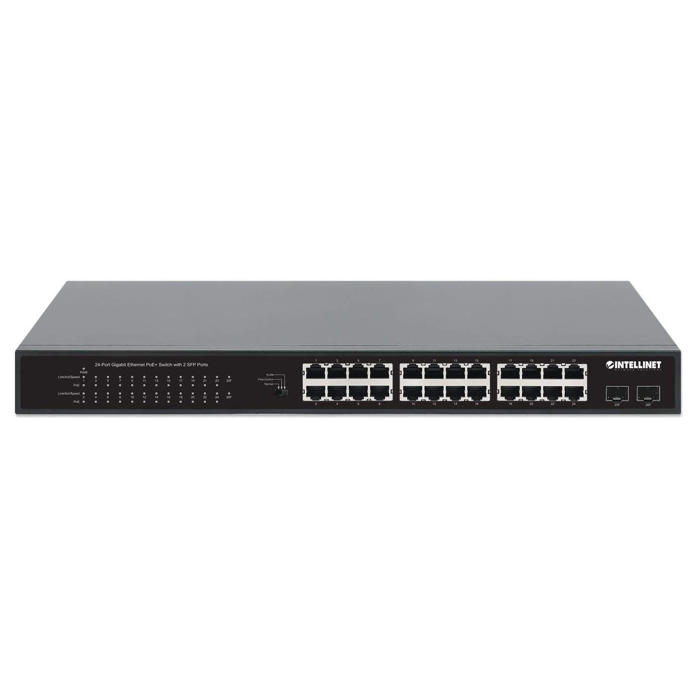 24-Port Gigabit Ethernet PoE+ Switch mit 2 SFP-Ports Image 4
