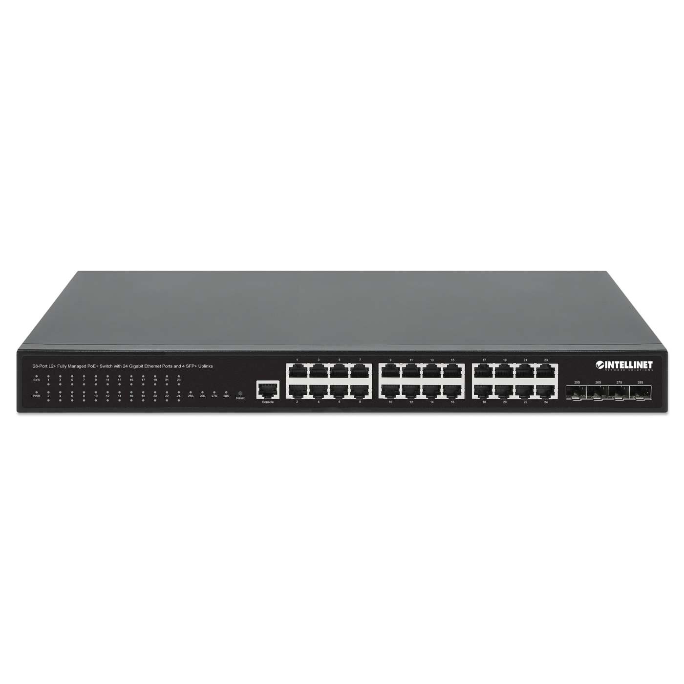 28-Port L2+ Fully Managed PoE+ Switch mit 24 Gigabit Ethernet-Ports und 4 SFP+ Uplinks Image 4