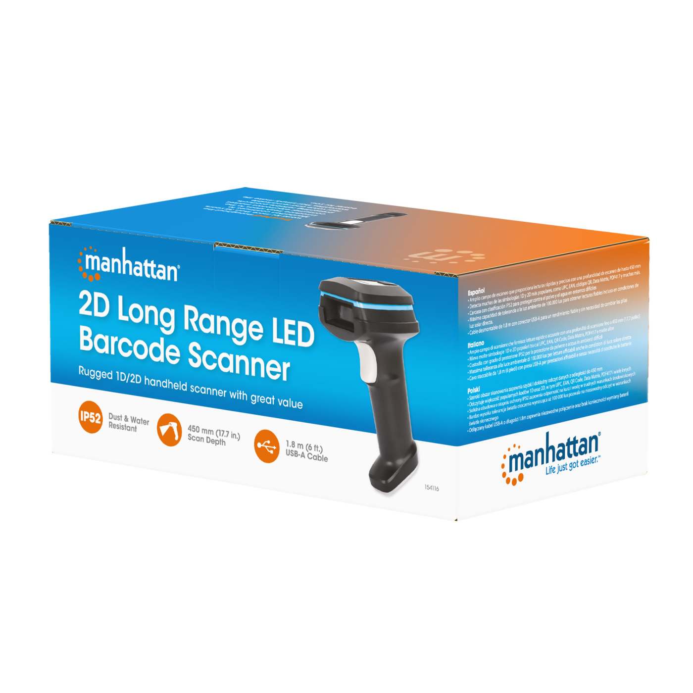 2D Long Range LED-Barcodescanner Packaging Image 2