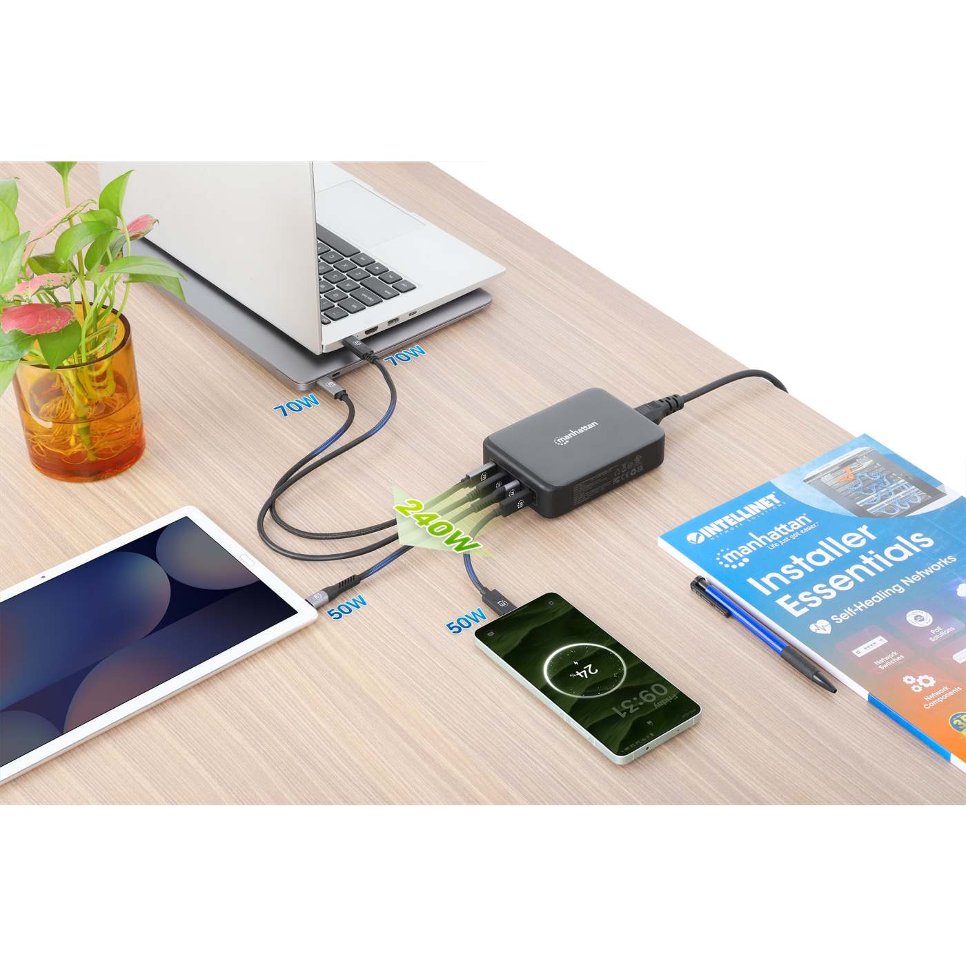 4-Port GaN USB Power Delivery-Ladestation 240 W / PD 3.1 Image 3