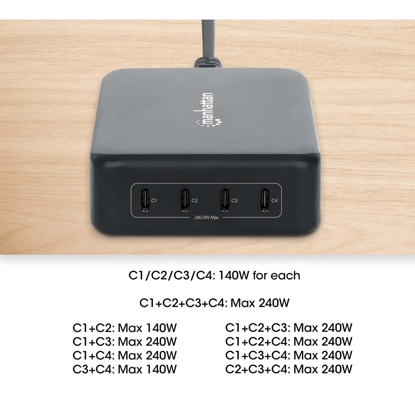 4-Port GaN USB Power Delivery-Ladestation 240 W / PD 3.1 Image 6