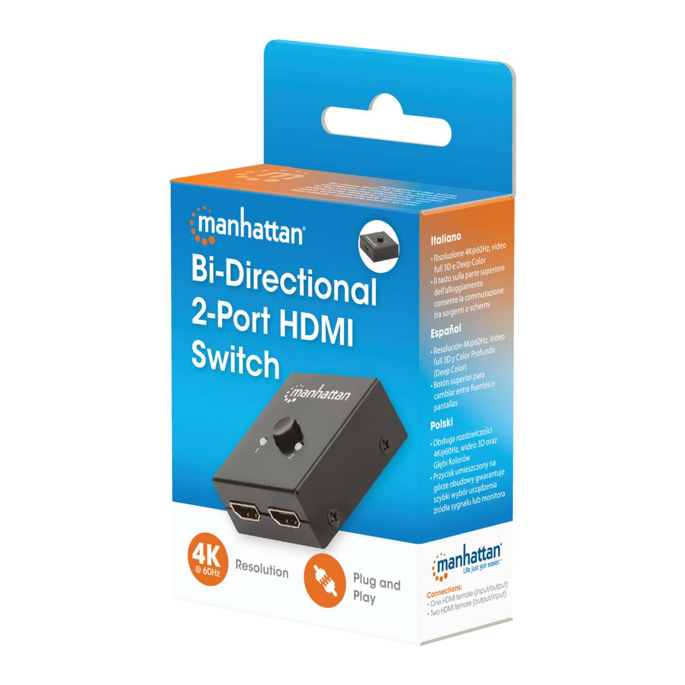 4K@60Hz Bidirektionaler 2-Port HDMI-Switch Packaging Image 2