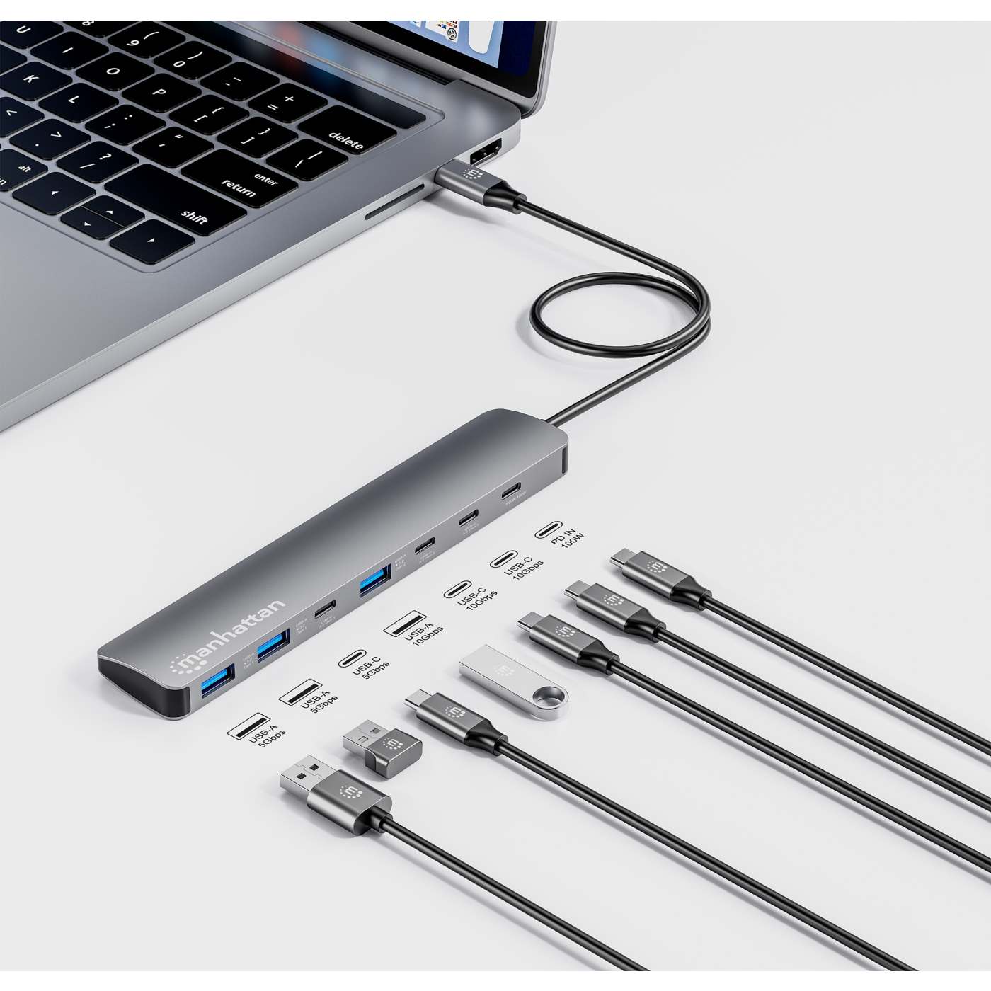 7-Port 10G/5G USB-C / USB-A Hub 4+3 mit Power Delivery Image 4