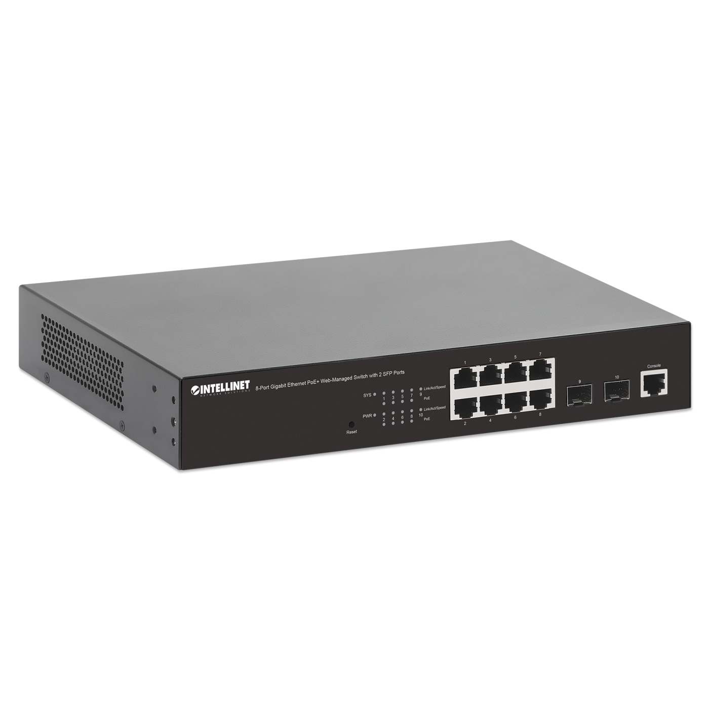 8-Port Gigabit Ethernet PoE+ Web-Managed Switch mit 2 SFP-Ports Image 3
