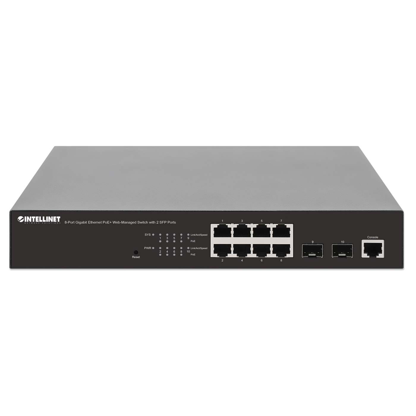 8-Port Gigabit Ethernet PoE+ Web-Managed Switch mit 2 SFP-Ports Image 4