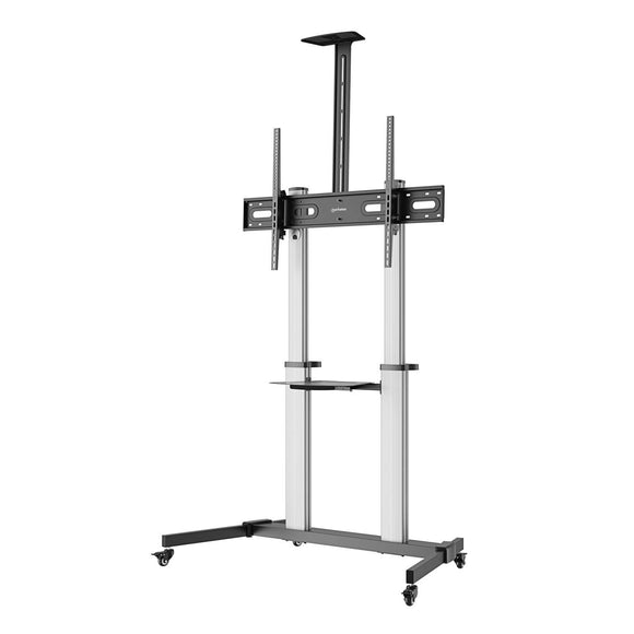 Aluminium Multimedia TV-Ständer auf Rollen, höhenverstellbar, für 60
