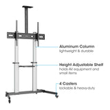 Aluminium Multimedia TV-Ständer auf Rollen, höhenverstellbar, für 60" bis 100" Image 9