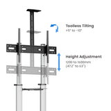 Aluminium Multimedia TV-Ständer auf Rollen, höhenverstellbar, für 60" bis 100" Image 10