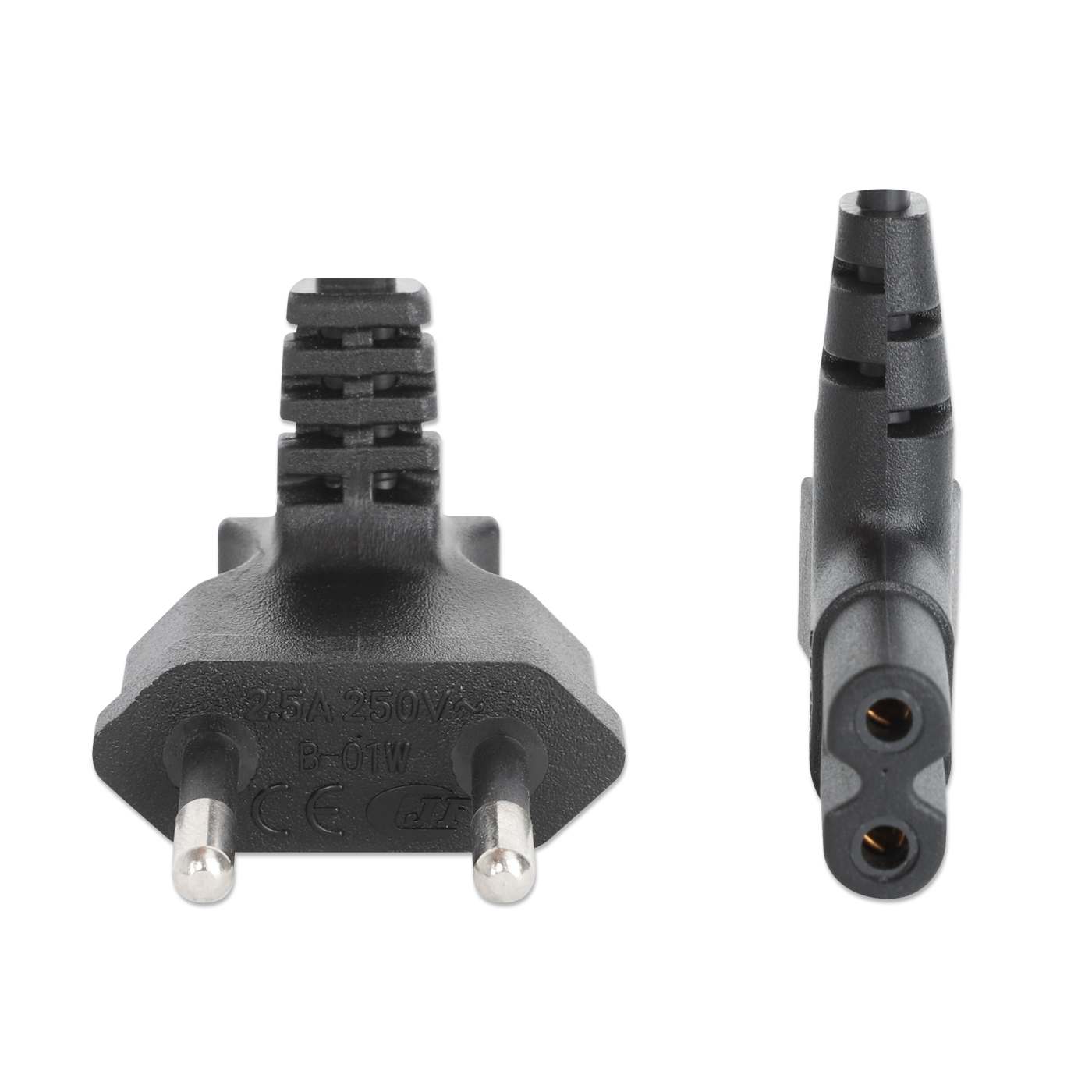 Stromkabel C7 auf EU CEE 7/16 mit Winkelsteckern, 3 m Image 6