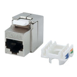 Cat6a 10G Keystone-Modul, geschirmt und werkzeuglos, silber Image 1