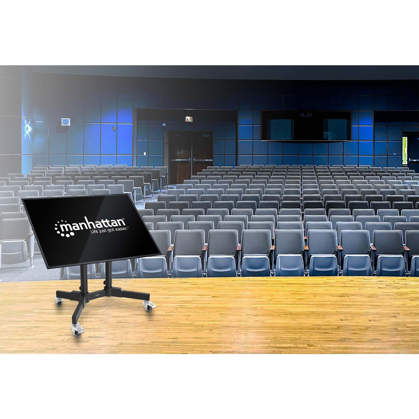 Kompakter TV-Ständer auf Rollen, höhenverstellbar, für 23" bis 70" Image 2