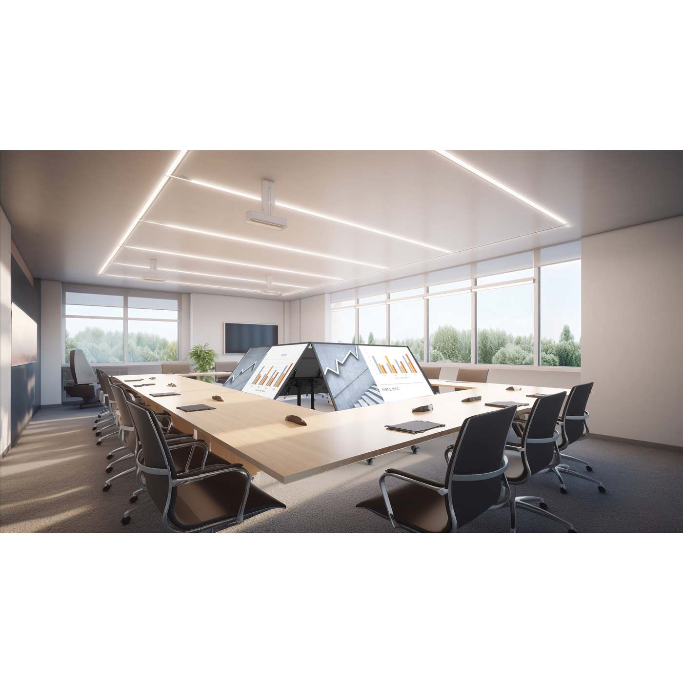 Kompakter TV-Ständer auf Rollen, höhenverstellbar, für 23" bis 70" Image 4