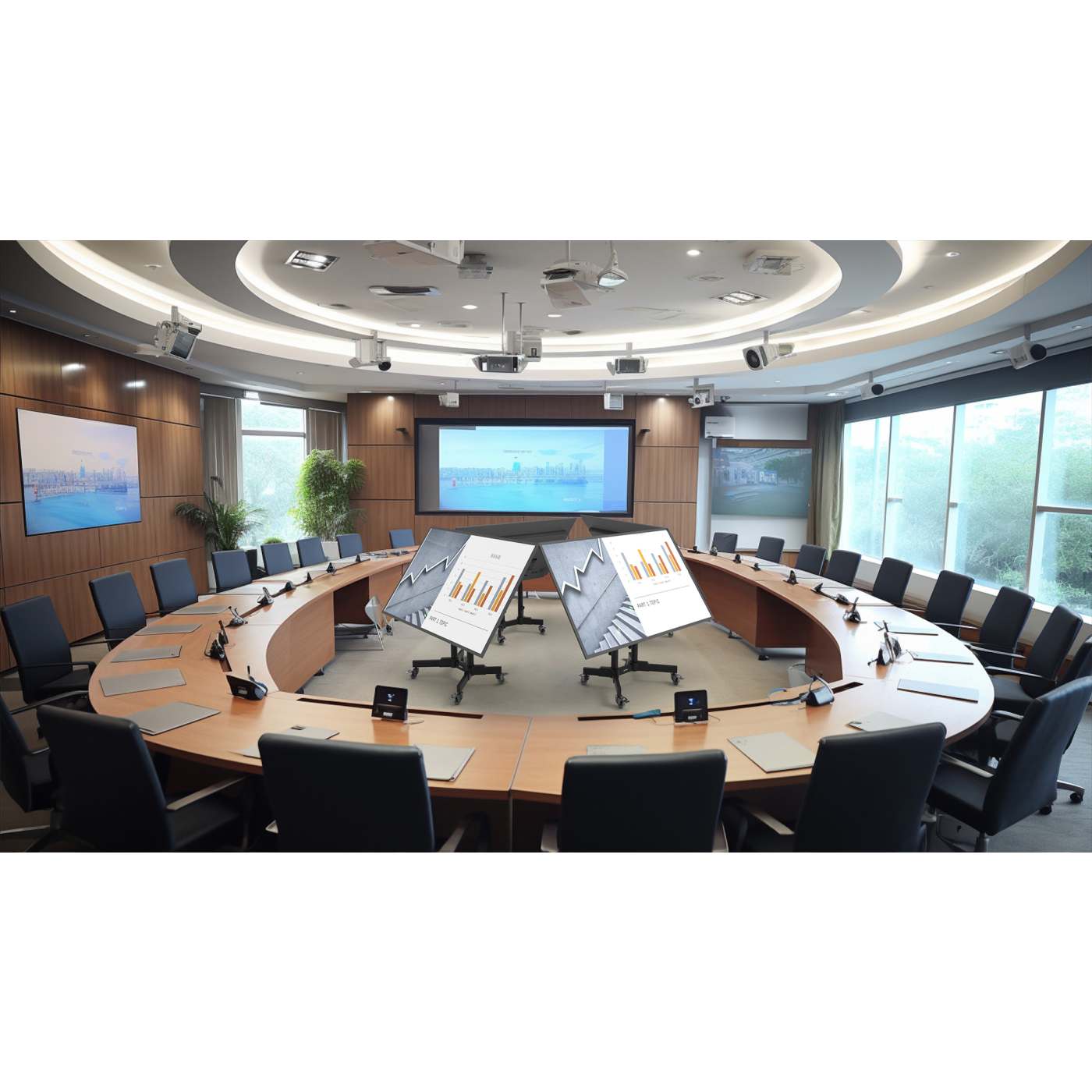 Kompakter TV-Ständer auf Rollen, höhenverstellbar, für 23" bis 70" Image 6