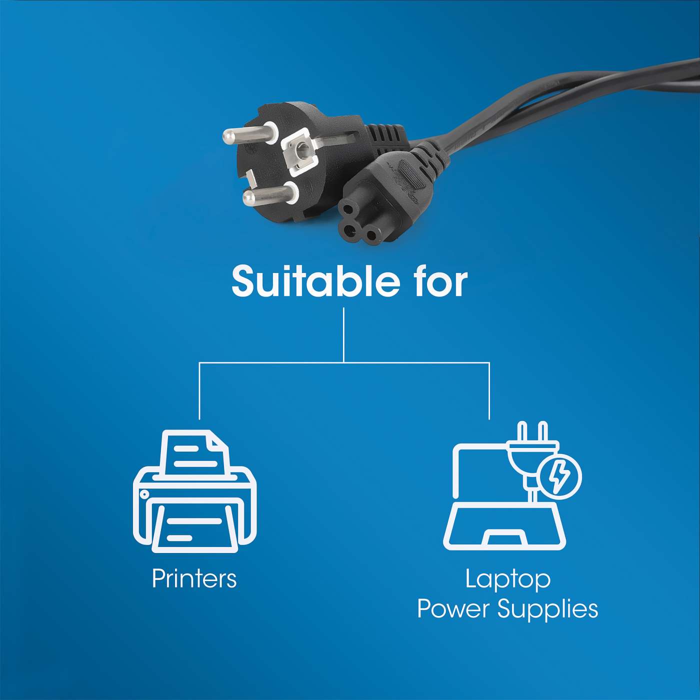 Stromkabel C5 auf Schutzkontakt EU CEE 7/7, 1 m Image 7