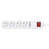 4-fach Steckdosenleiste mit 2 USB-Ladeports und Netzschalter, Schutzkontakt Image 5