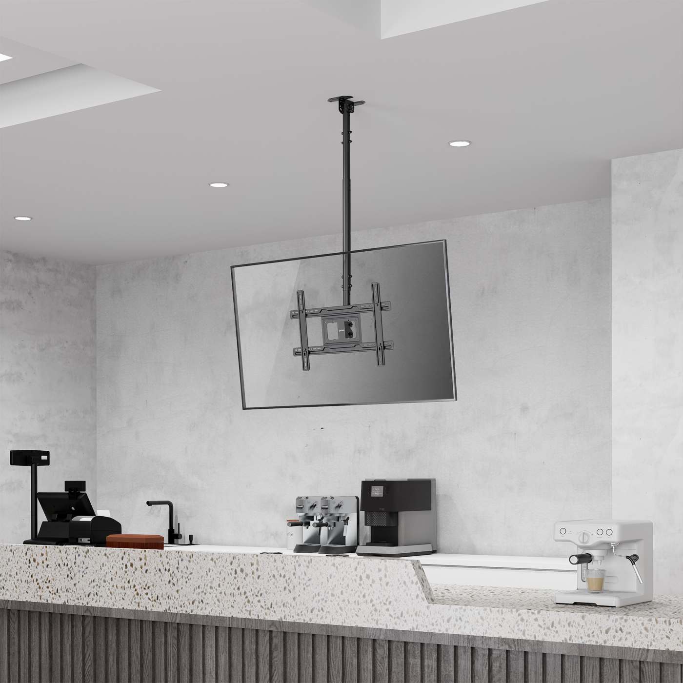 Höhenverstellbare TV-Deckenhalterung, neig- und schwenkbar Image 3