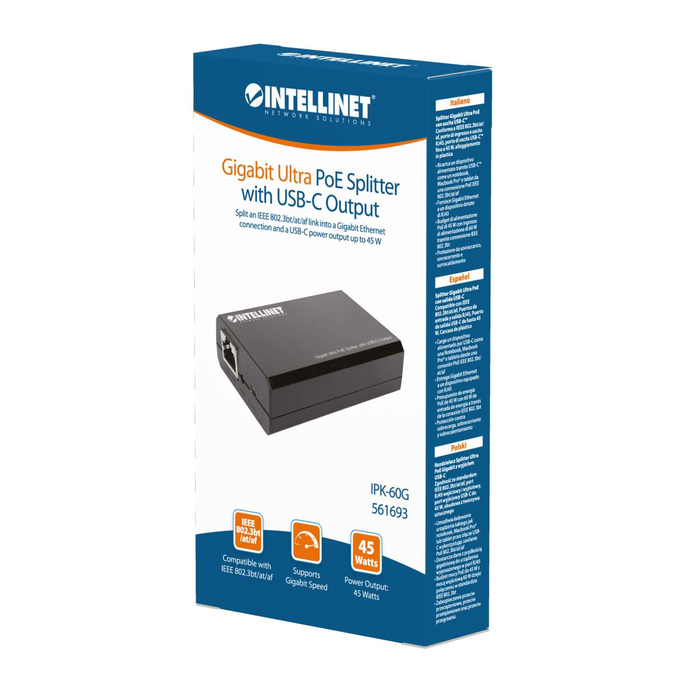 Gigabit Ultra PoE-Splitter mit USB-C-Ausgang Packaging Image 2