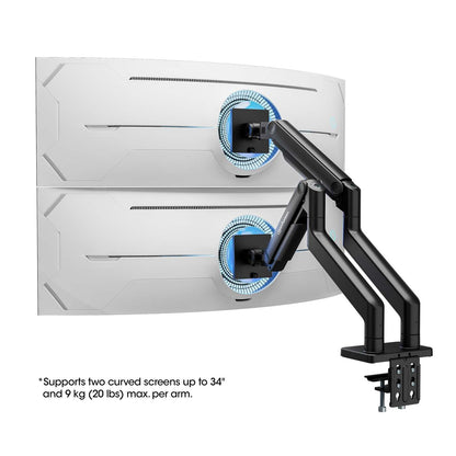 Tischhalterung mit mechanischer Feder und besonders hoher Traglast für zwei Monitore, Aluminium Image 11