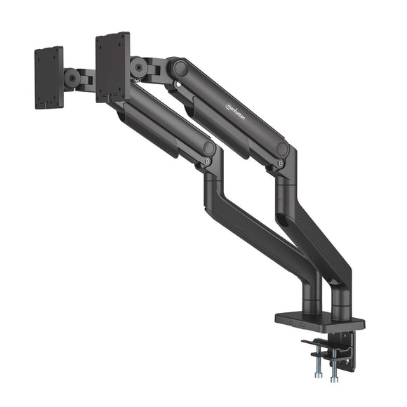 Tischhalterung mit mechanischer Feder und besonders hoher Traglast für zwei Monitore, Aluminium Image 1