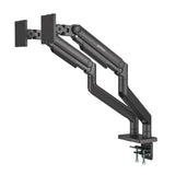 Tischhalterung mit mechanischer Feder und besonders hoher Traglast für zwei Monitore, Aluminium Image 1