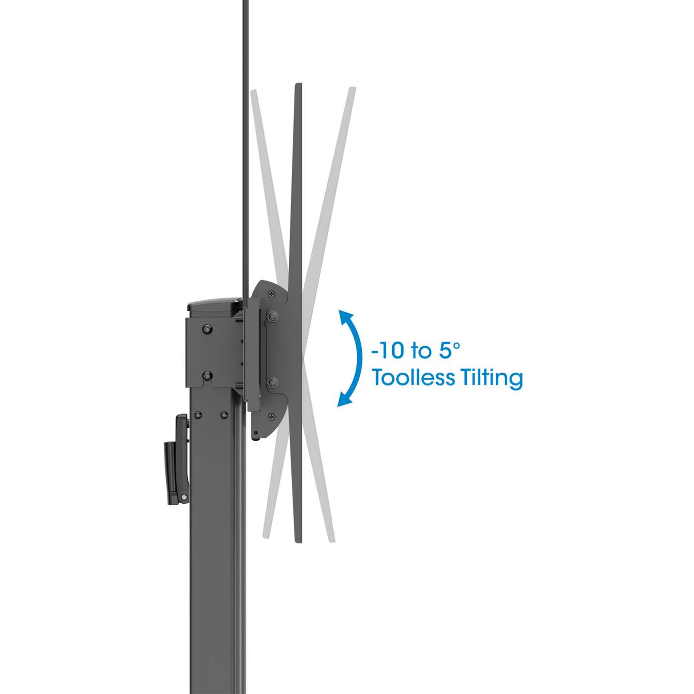 Multimedia TV-Ständer auf Rollen, werkzeuglos höhenverstellbar, für 60" bis 120" Großbildschirme Image 11