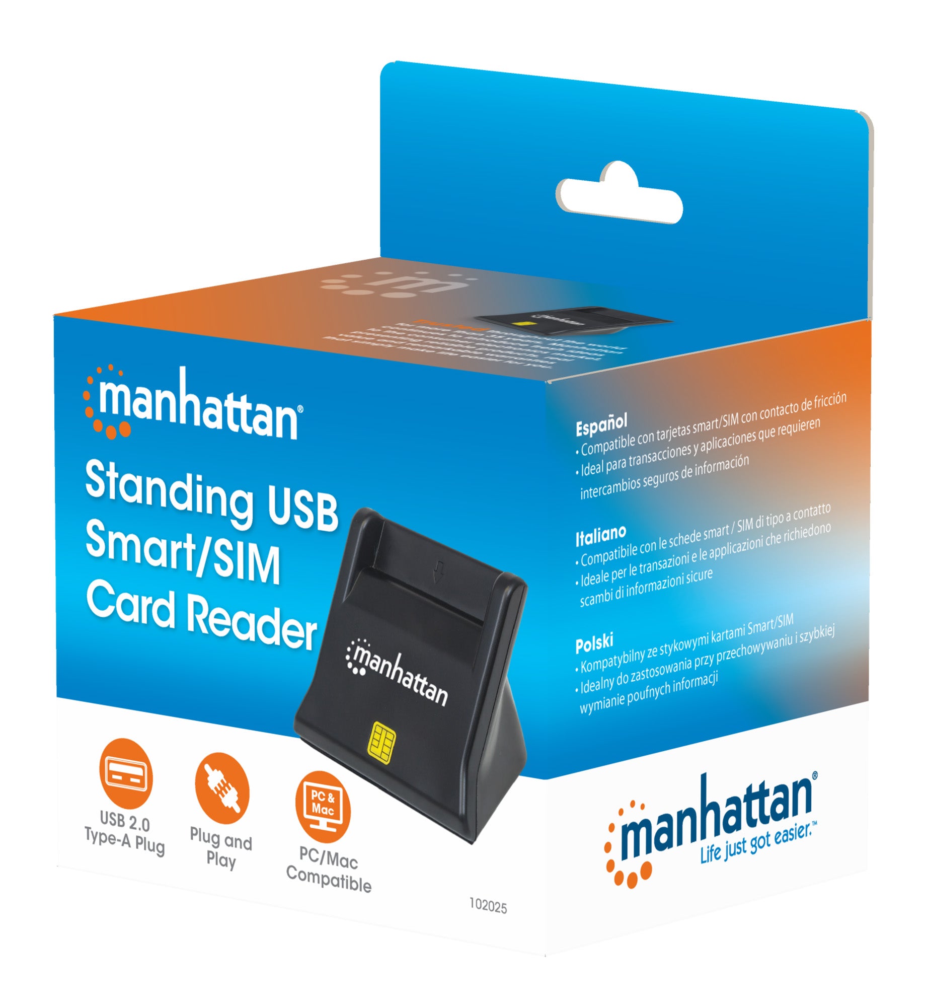 USB-A Chipkartenleser / Smartcard-Lesegerät mit Standfuß Packaging Image 2