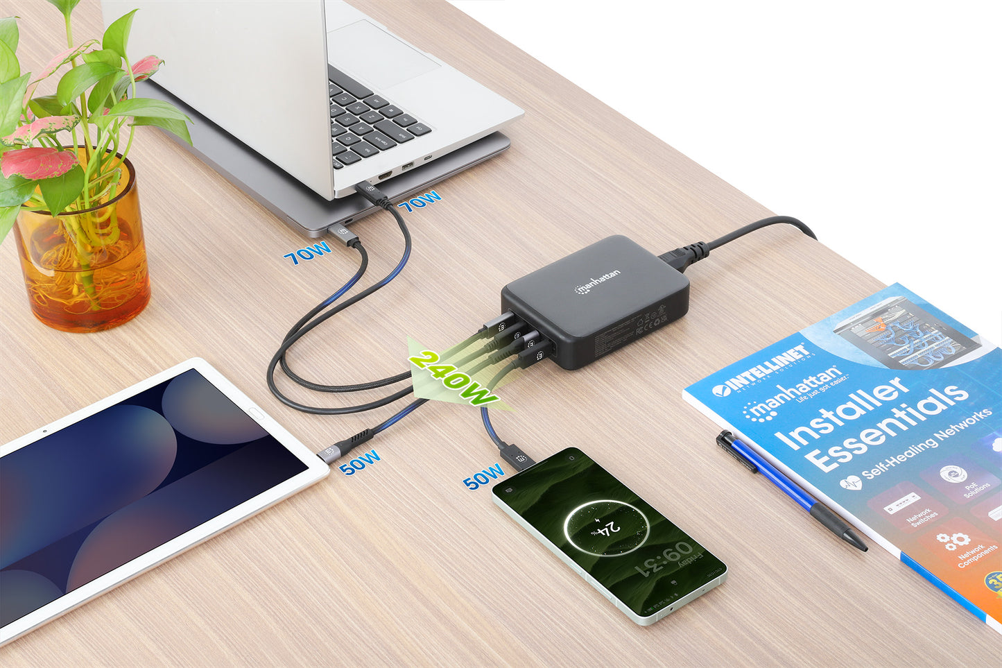 4-Port GaN USB Power Delivery-Ladestation 240 W / PD 3.1 Image 3