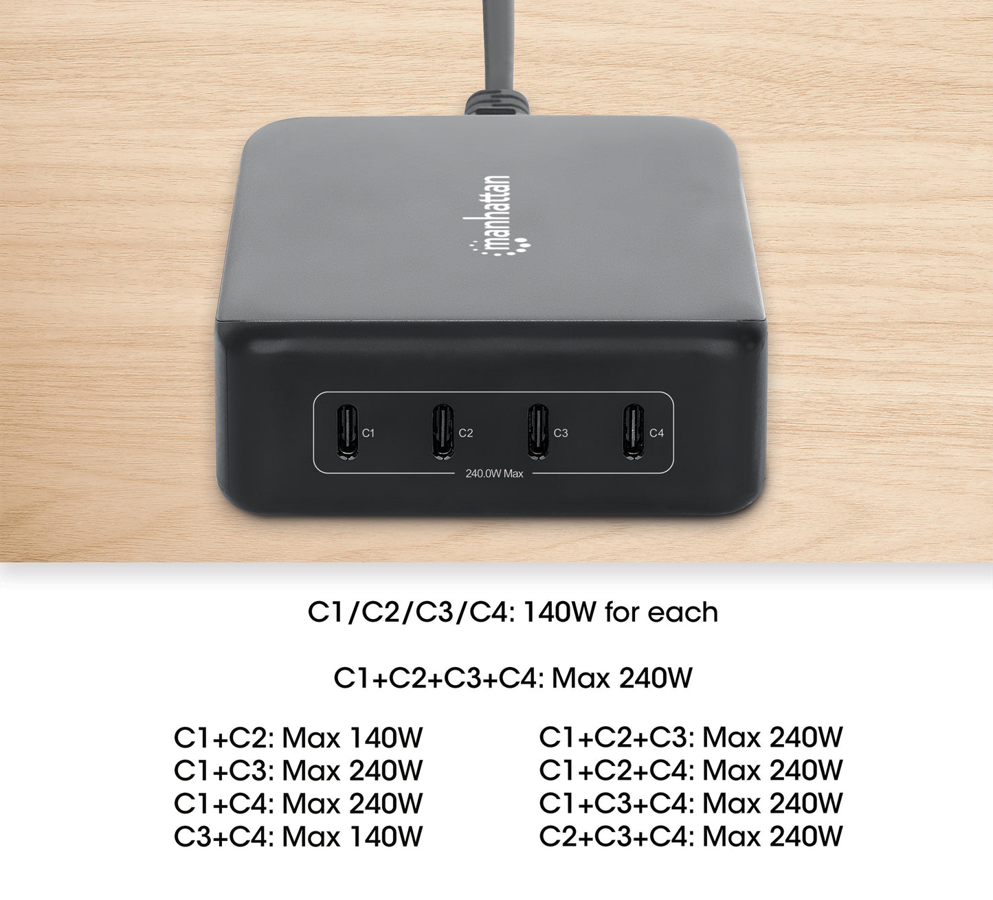 4-Port GaN USB Power Delivery-Ladestation 240 W / PD 3.1 Image 6