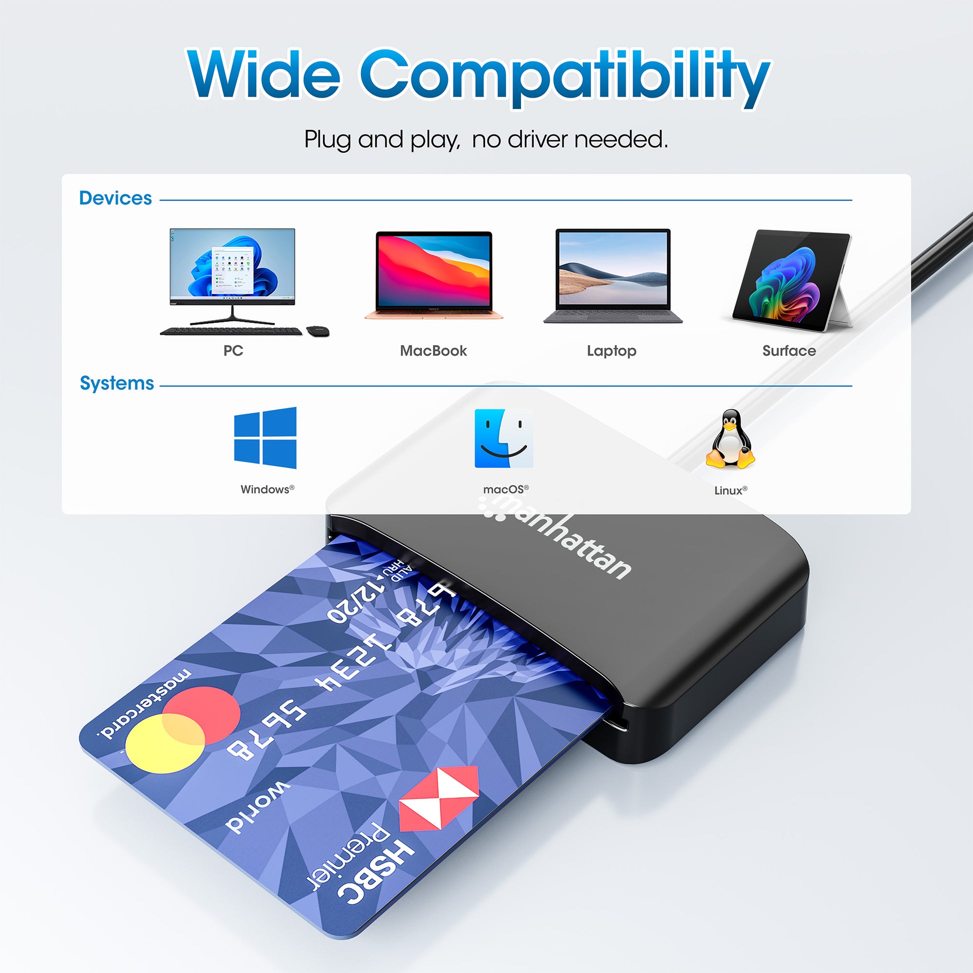 USB-C Chipkartenleser / Smartcard-Lesegerät mit microSD-Slot Image 5