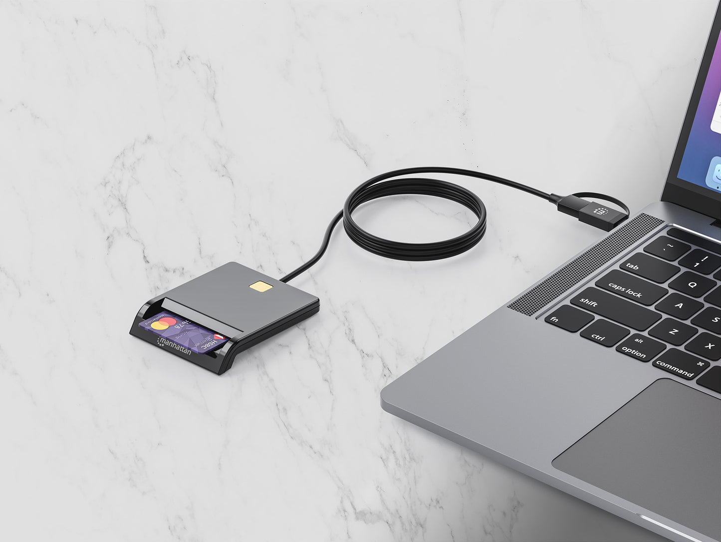 Chipkartenleser/ Smartcard-Lesegerät mit USB-C / USB-A Kombo-Stecker Image 3