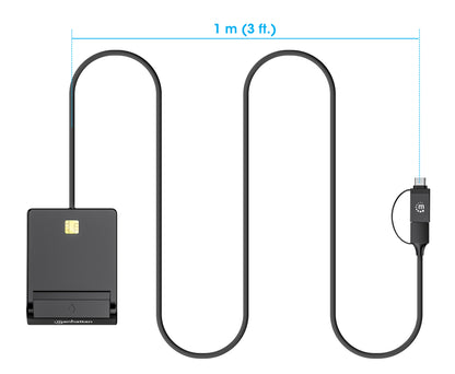 Chipkartenleser/ Smartcard-Lesegerät mit USB-C / USB-A Kombo-Stecker Image 8