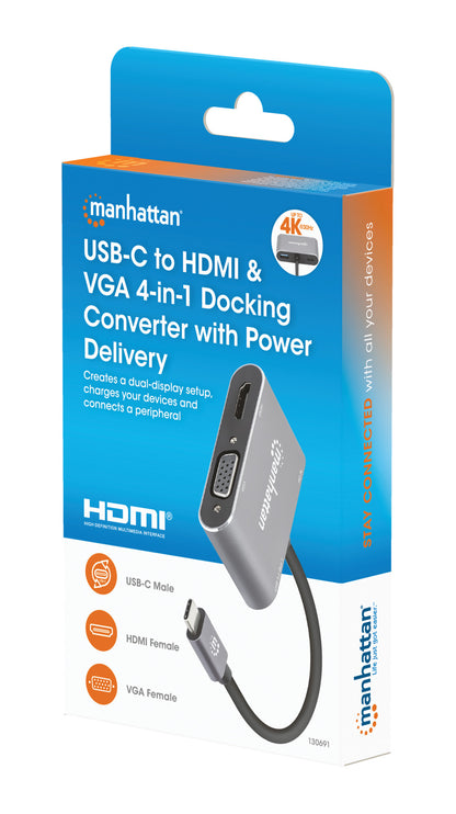 USB-C auf HDMI & VGA 4-in-1 Docking-Konverter mit Power Delivery Packaging Image 2