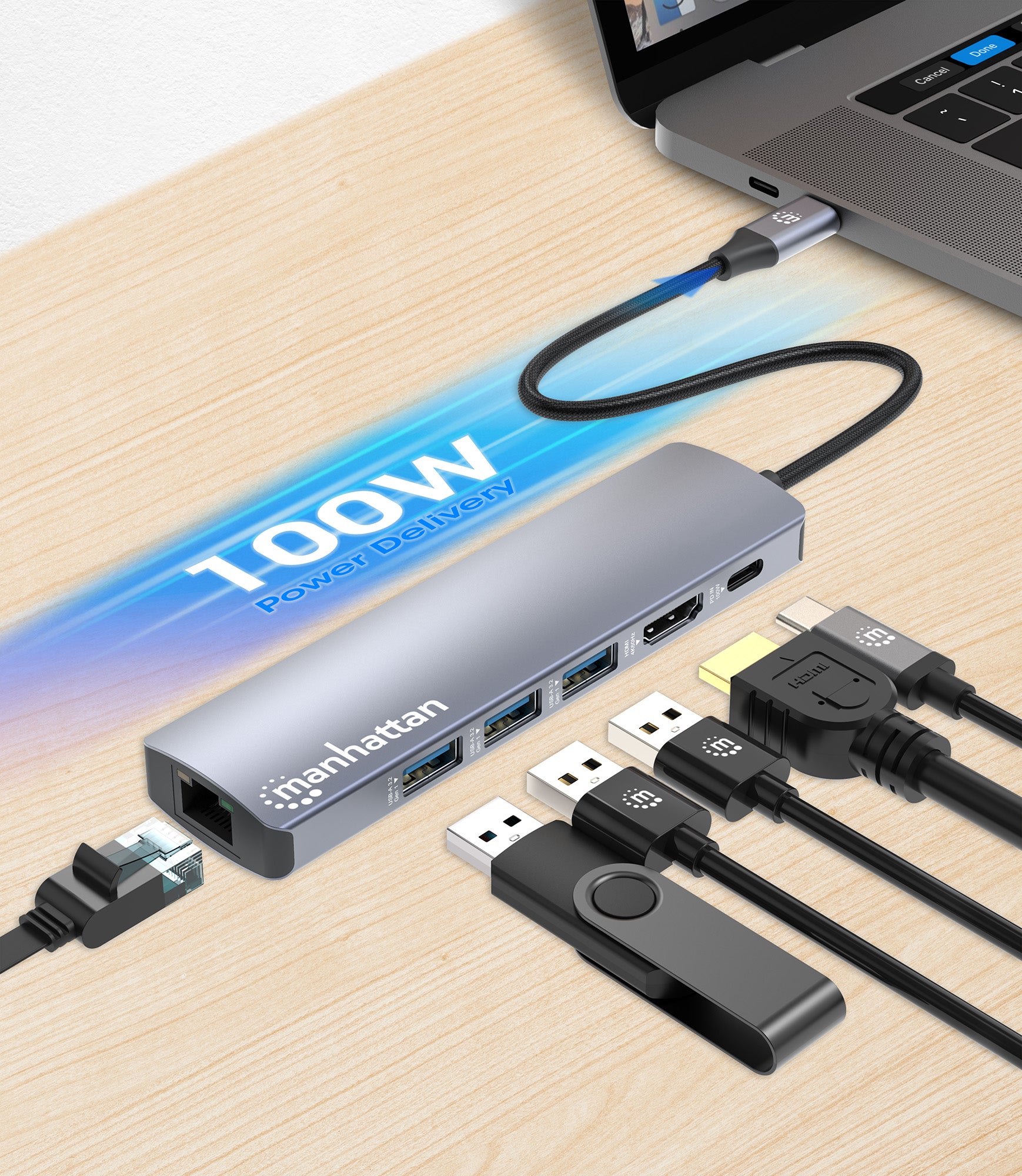 USB-C PD 6-in-1 4K Dockingstation / Multiport-Hub Image 8