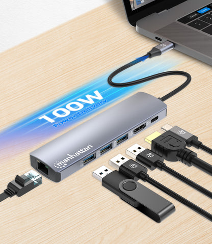 USB-C PD 6-in-1 4K Dockingstation / Multiport-Hub Image 8