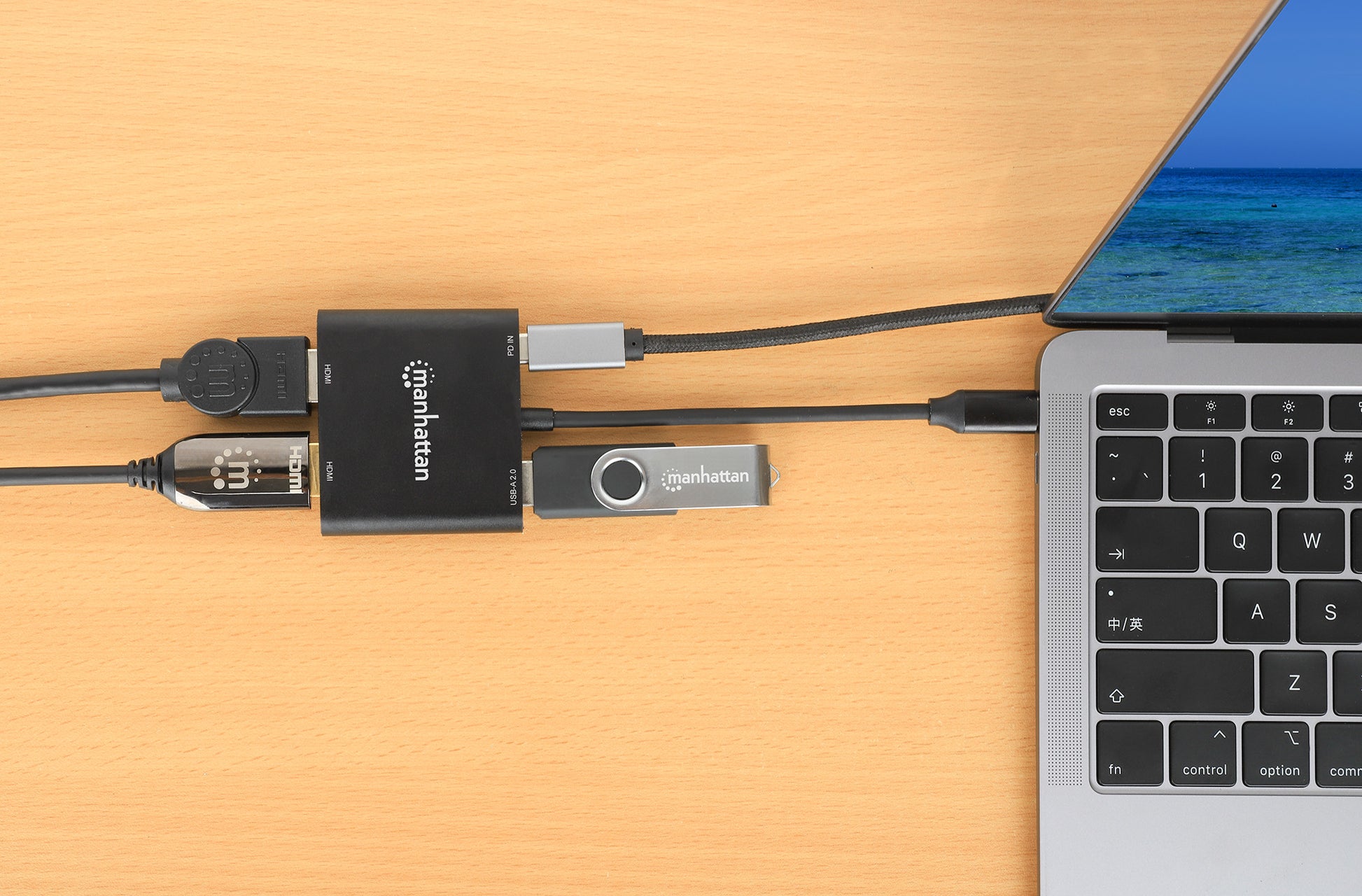 USB-C PD auf Dual-HDMI-Monitor-Adapter für Laptop und Tablet Image 7